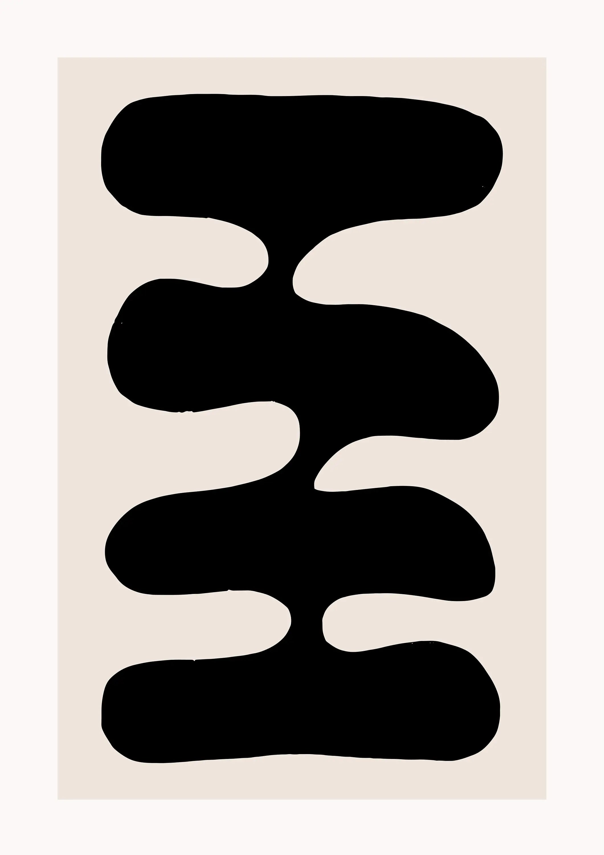 Thick Brush Flowing Lines Black Beige Abstract Wall Art Fine Art Canvas Prints Minimalist Artworks For Modern Apartment Living Room Home Office Decor