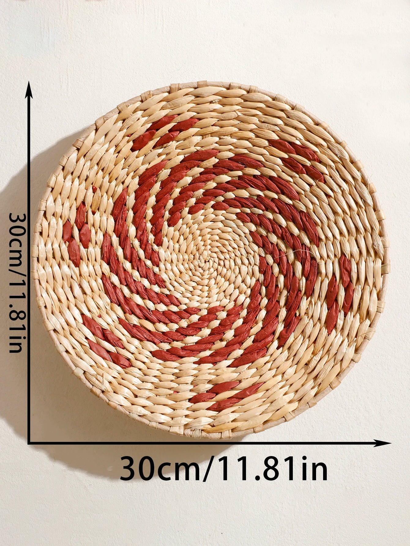 Rustic Nordic Farmhouse Handmade Wicker Weave Discs Wall Hanging Decorations Table Mats For Kitchen Living Room Coffee Table Dining Room Home Decor