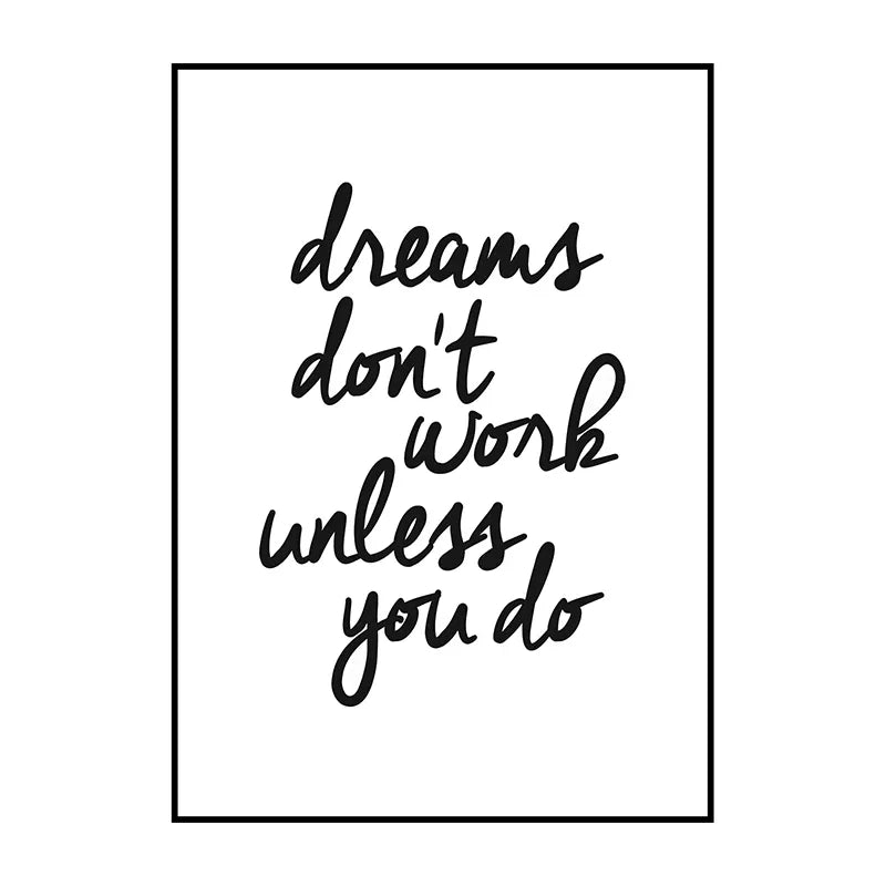 Motivational Quotes Posters Black White Minimalist Wall Art Fine Art Canvas Prints Inspirational Quotations Posters For Living Room Bedroom Home Office Decor