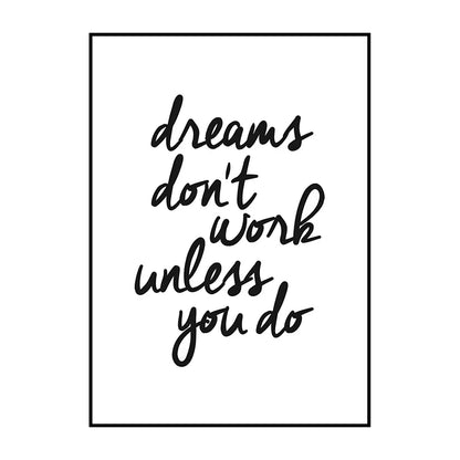 Motivational Quotes Posters Black White Minimalist Wall Art Fine Art Canvas Prints Inspirational Quotations Posters For Living Room Bedroom Home Office Decor
