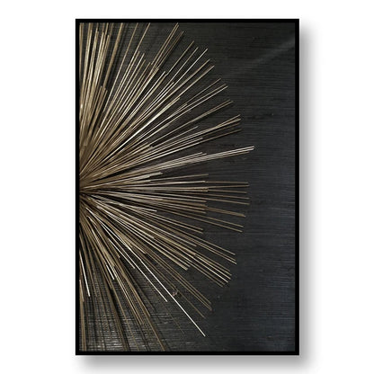 Abstract Black Golden Tree Rings Wall Art Fine Art Canvas Prints Light Luxury Pictures For Living Room Foyer Entranceway Reception Room Art Decor