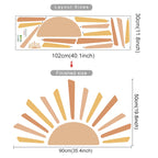 Big Sunshine Sun Rise Wall Sticker For Nursery Room Removable Peel & Stick Wall Decal Mural For Children's Room Creative DIY Kid's Room Wall Decor 