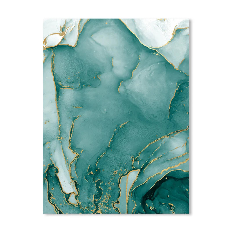 Modern Abstract Aqua Liquid Marble Prints Wall Art Fine Art Canvas Prints Pictures For Living Room Dining Room Home Office Decor