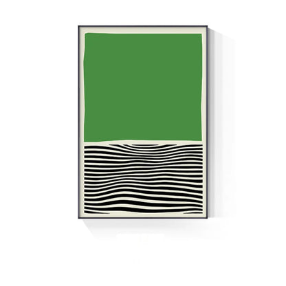 Abstract Green Geometric Line Art Wall Art Fine Art Canvas Prints Pictures For Modern Apartment Living Room Home Office Art Decor