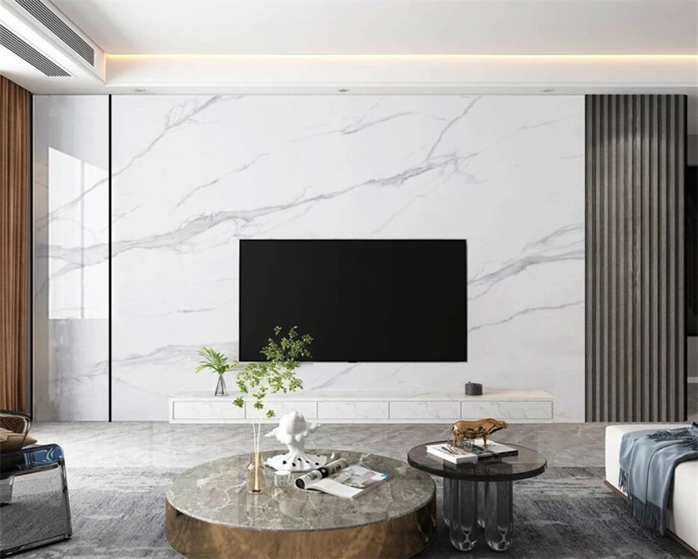 Custom Marble Print Wall Covering Big Sizes Living Room Wall Mural Light Luxury Wall Decor For Behind TV Wall Decor For Modern Home & Office