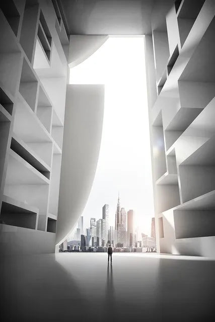 Modern Architectural Abstract Landscapes Wall Art Fine Art Canvas Prints Pictures For Studio Home Office Foyer Inspirational Art Decor