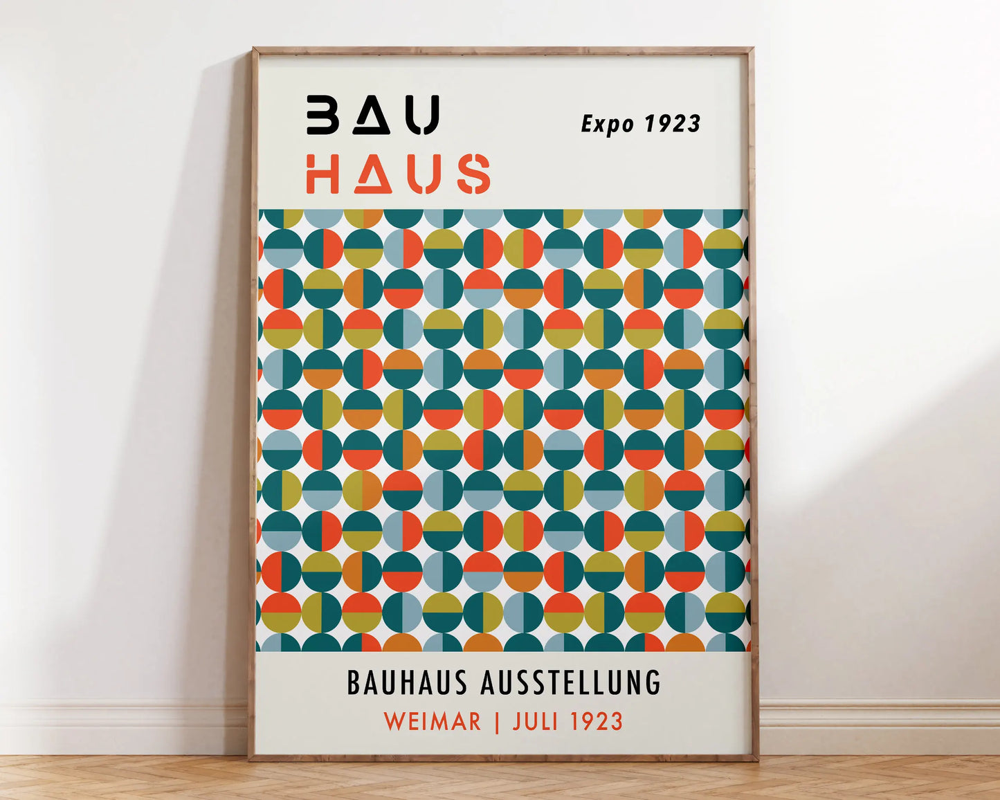 Colorful Vintage Retro Geometric Abstract Bauhaus Expo Art Gallery Poster Wall Art Fine Art Canvas Prints Pictures For Living Room Home Office Decor