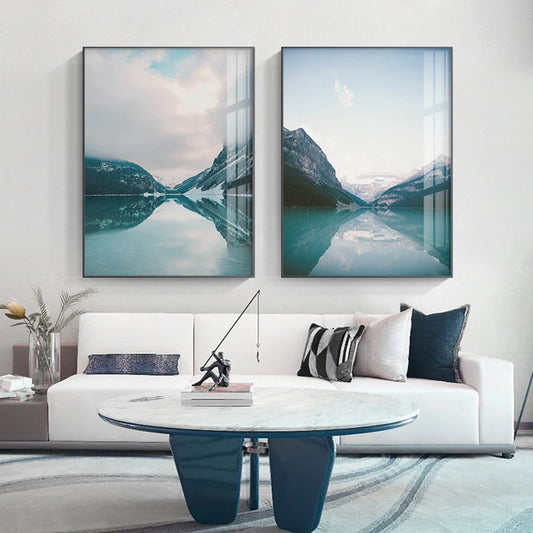 Northern Fjord Seascape Landscape Wilderness Wall Art Fine Art Canvas Prints Pictures For Dining Room Home Office Living Room Scandinavian Home Decor