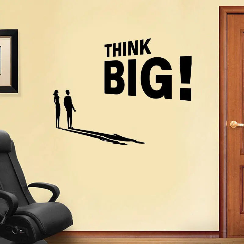 Think Big Vinyl Wall Sticker Motivational Quotes Wall Decor Removable DIY PVC Wall Decal For Office Study Room Inspirational Daily Mantra
