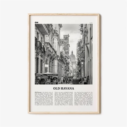 Cuba Havana Black & White Travel Poster Wall Art Fine Art Canvas Prints Pictures For Living Room Dining Room