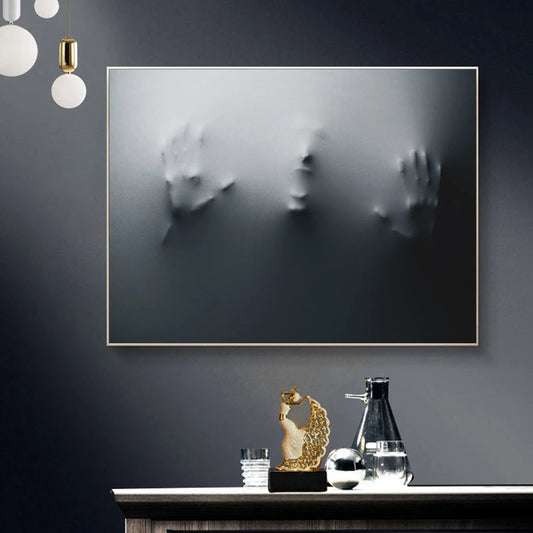Modern Art Abstract Ghostly Faces In The Wall Canvas Prints Black White Wall Art Posters Pictures For Living Room Bedroom Art Decor