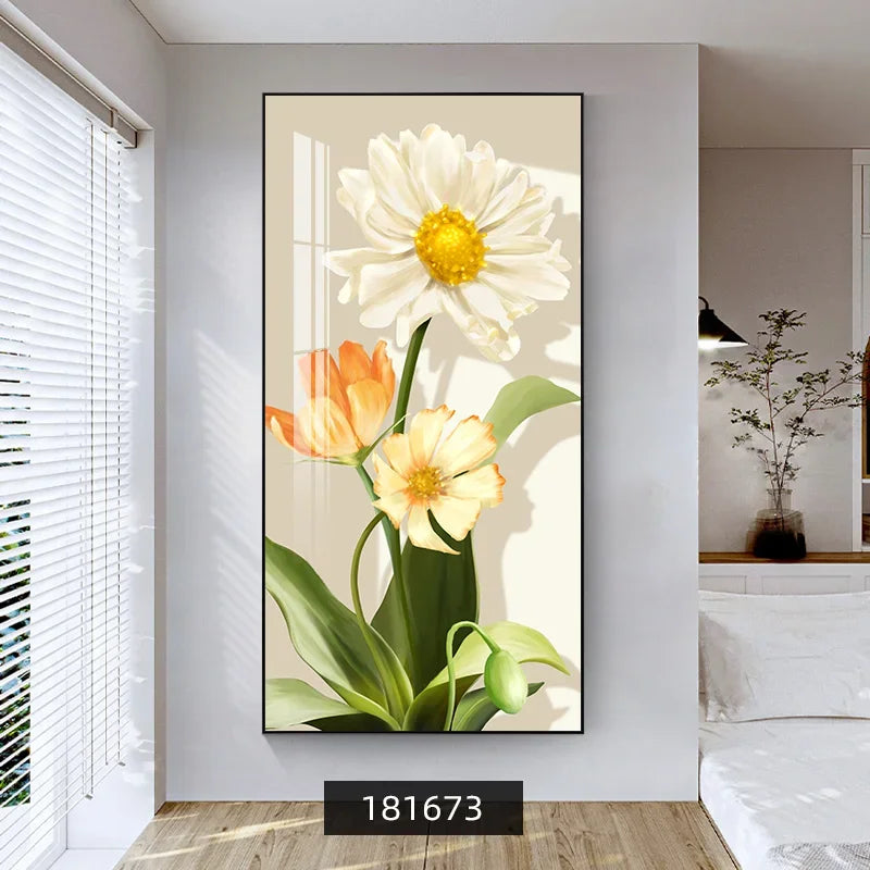 Summer Flowers Colorful Floral Wall Art Fine Art Canvas Prints Modern Botanical Pictures For Living Room Dining Room Foyer Art Decor 2025 05