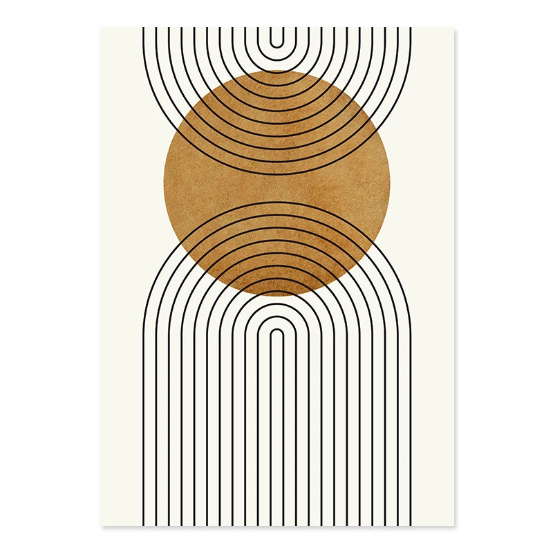 Abstract Geometric Botanical Line Art Fine Art Canvas Prints Wall Art Modern Minimalist Pictures For Living Room Dining Room Wall Decor