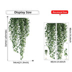 Realistic Green Vines Wall Decal 54x105cm Green Leaves Wall Sticker Removable Peel and Stick PVC Vinyl Wall Mural For Creative DIY Home Decor