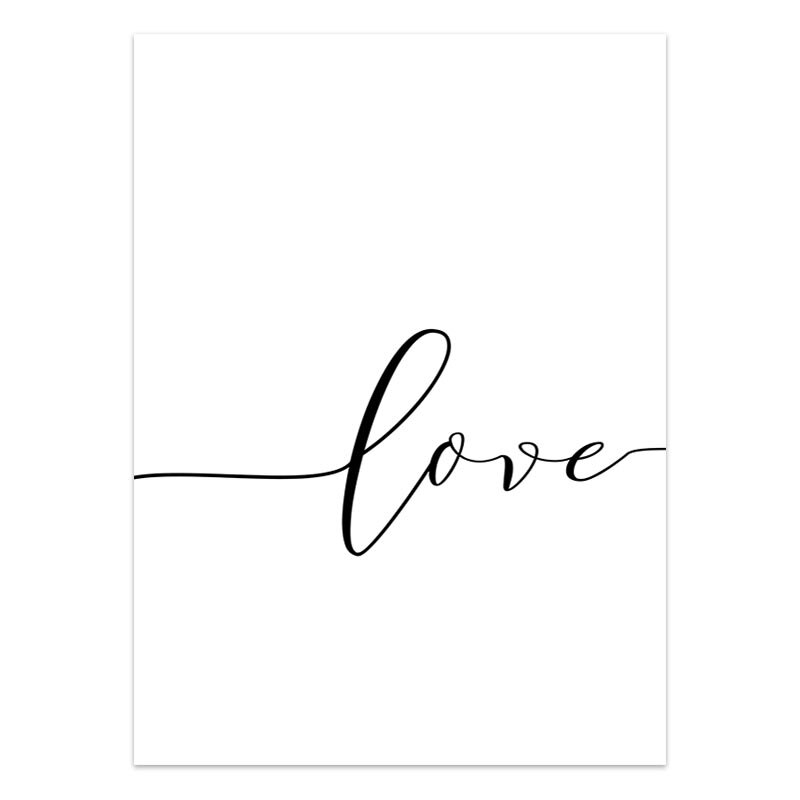 Modern Minimalist Black White Love Posters Wall Art Fine Art Canvas Prints Silhouette Figure Art Pictures For Living Room Bedroom Art Decor