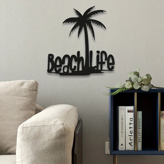 Beach Life Coconut Tree Metal Wall Art 3d Decoration For Living Room Bedroom Home Office Wall Decoration