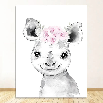 Cute Animals Nordic Nursery Posters Personalized Baby's Name Wall Art Fine Art Canvas Prints Pictures For Baby's Room Nursery Room Wall Decor 2025