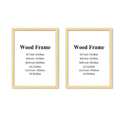 A3 A4 Size Wood Picture Frame - Modern and Stylish Frame for Canvas Prints, Posters and Photo Wall Art - Black, White, Natural Wood Colors