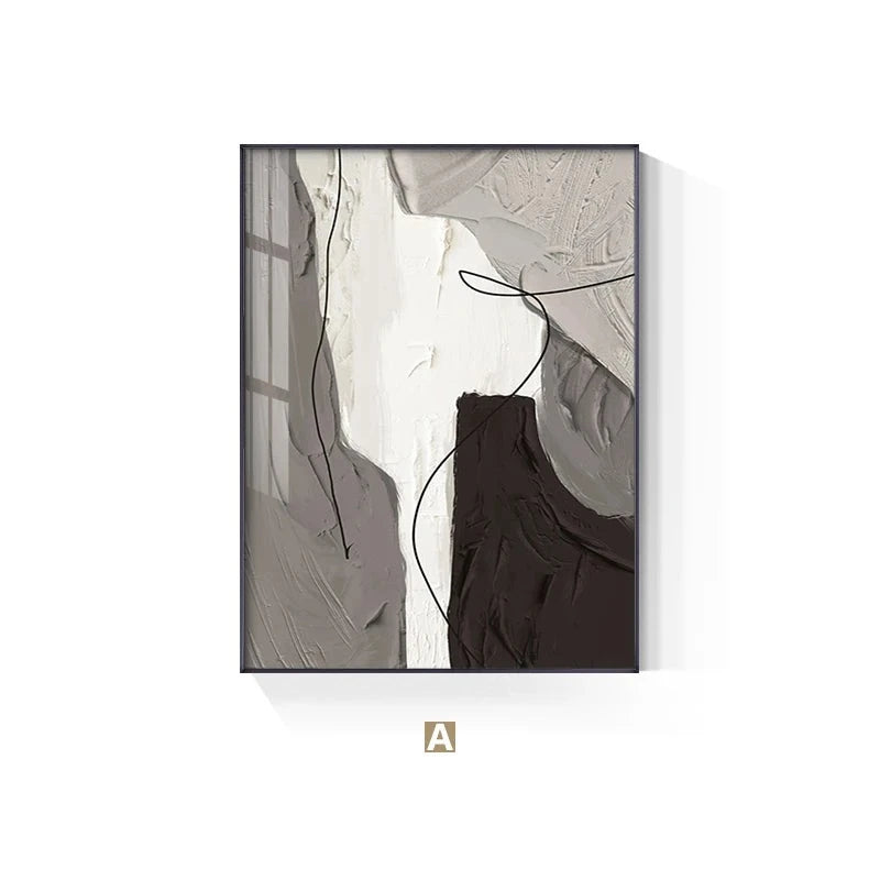 Modern Abstract Shades Of Gray Wall Art Fine Art Canvas Prints Thick Brush Painting Prints For Urban Apartment Living Room Home Office Decor