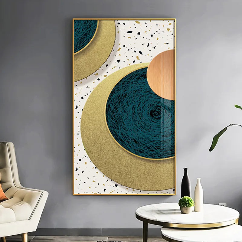 Modern Abstract Geometric Circles Wall Art Fine Art Canvas Prints Pictures For Luxury Living Room Dining Room Hotel Bedroom Home Office Art Decor