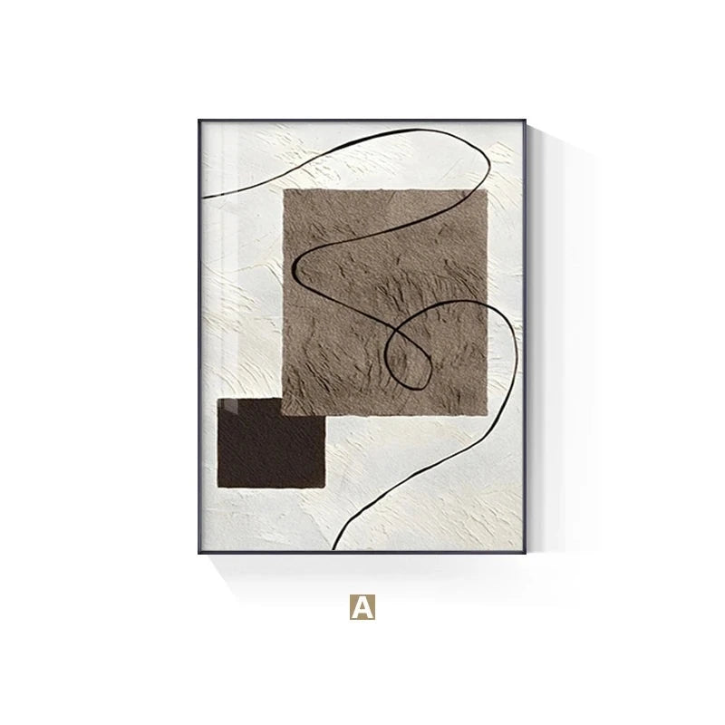 Minimalist Abstract Geometry Wall Art Fine Art Canvas Prints Neutral Colors Abstract Pictures For Modern Living Room Dining Room Bedroom Art Decor