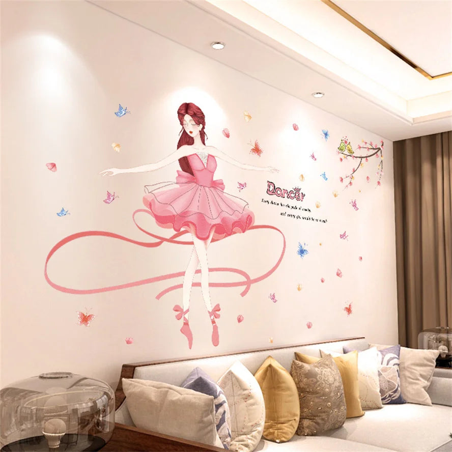 Colorful Floral Vinyl Wall Mural Wall Sticker For Living Room Bedroom Kid's Room Removable PVC Wall Decals For Creative DIY Home Decor 