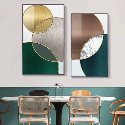 Modern Abstract Geometric Circles Wall Art Fine Art Canvas Prints Pictures For Luxury Living Room Dining Room Hotel Bedroom Home Office Art Decor