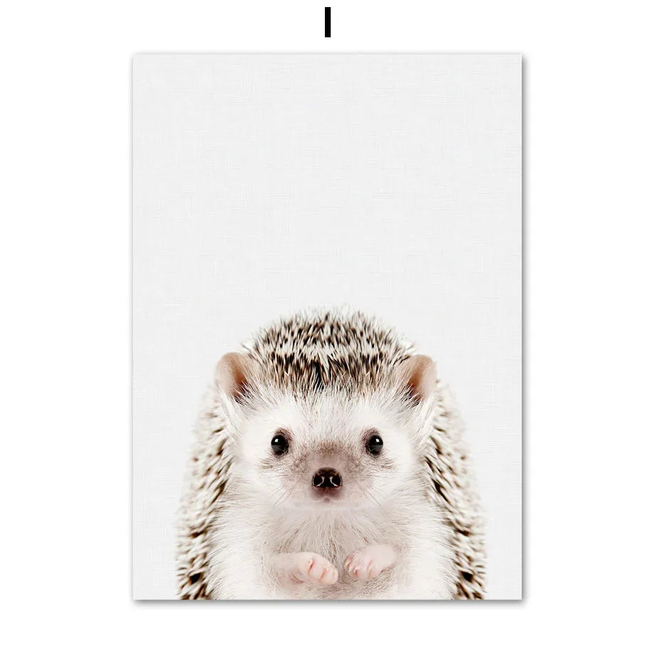 * Featured Sale * Baby Animals Nursery Posters Lion Tiger Leopard Elephant Fox Rabbit Wall Art Print Fine Art Canvas Prints Pictures For Kids Room