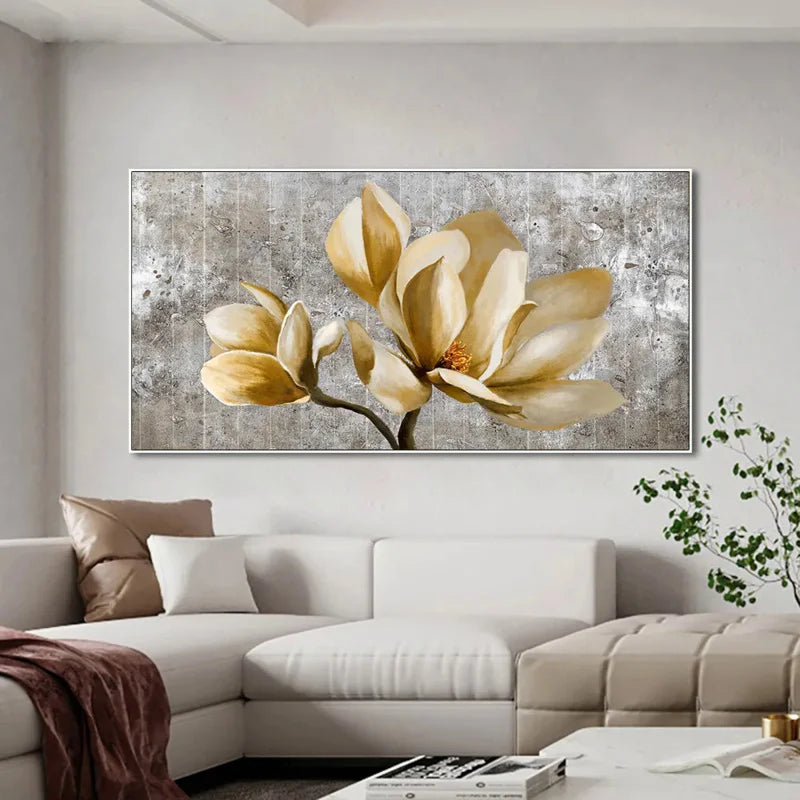 * Featured Sale * Vintage Retro Floral Wide Format Wall Art Fine Art Canvas Prints Modern Botanical Pictures For Living Room Bedroom Art Decor