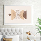 Minimalist Abstract Celestial Geometry Wall Art Fine Art Canvas Prints Sun Moon Posters Pictures For Living Room Bedroom Art Decor