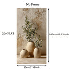 Rustic Mediterranean Vase and Olive Branch Still Life Wall Art Fine Art Canvas Print For Living Room Dining Room Contemporary Home Decor