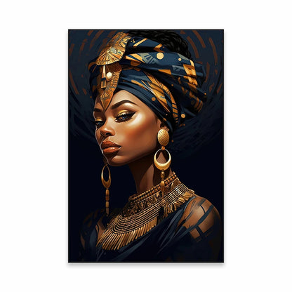 Golden Girl Fashion Wall Art Fine Art Canvas Prints Modern Abstract Portrait Pictures For Living Room Bedroom Boutique Salon Art Decor