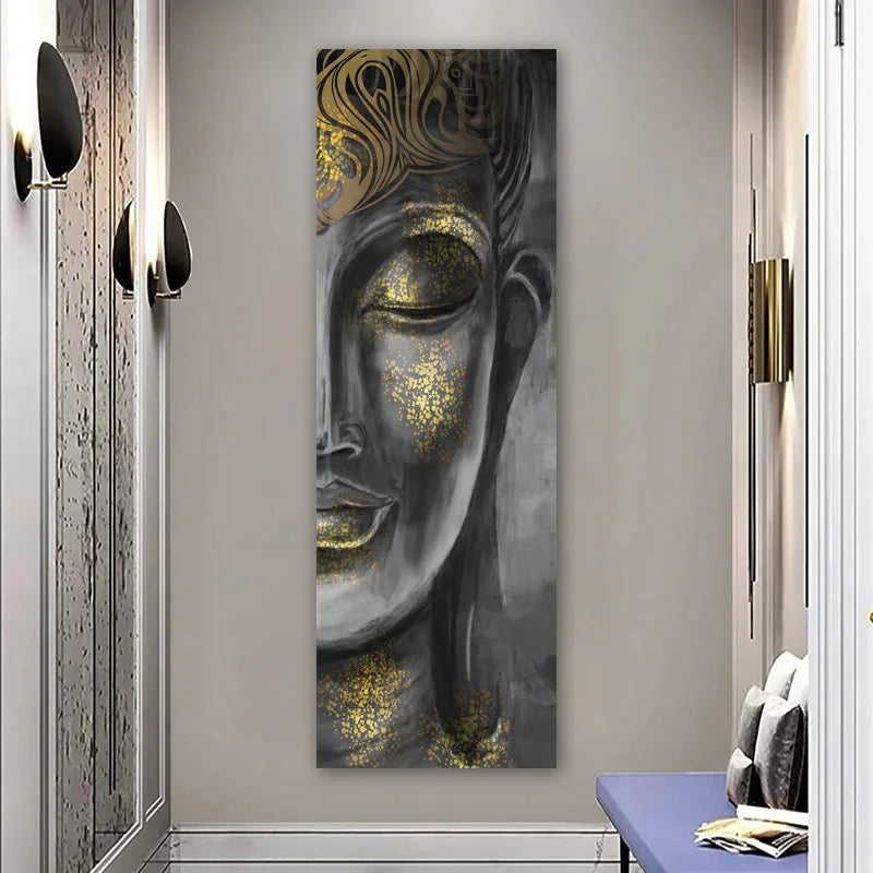 Tall Format Buddha Poster Wall Art Fine Art Canvas Prints Inspirational Pictures For Entrance Hall Living Room Spa Home Office Art Decor