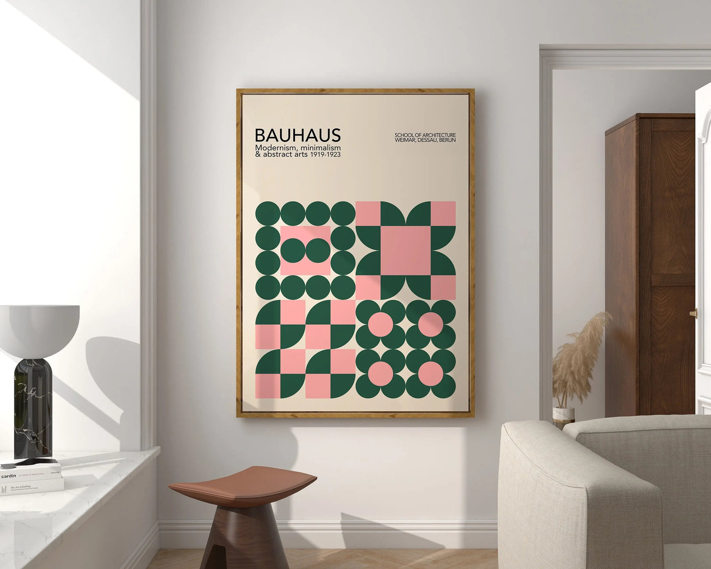 Colorful Vintage Retro Geometric Abstract Bauhaus Expo Art Gallery Poster Wall Art Fine Art Canvas Prints Pictures For Living Room Home Office Decor