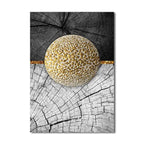 Golden Black Wood Tree Rings Wall Art Fine Art Canvas Prints Modern Abstract Pictures For Urban Loft Luxury Living Room Decor