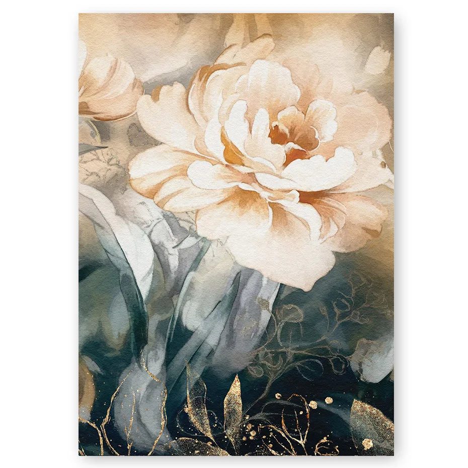 Serene Pastel Petals Floral Abstract Wall Art Fine Art Canvas Prints Modern Botany Pictures For Living Room Dining Room Art Decor