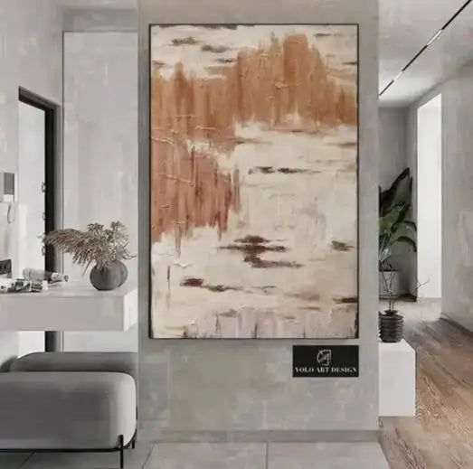 Modern Abstract Neutral Tones Color Block Wall Art Fine Art Canvas Prints Pictures For Living Room Entrance Hall Home Office Art Decor