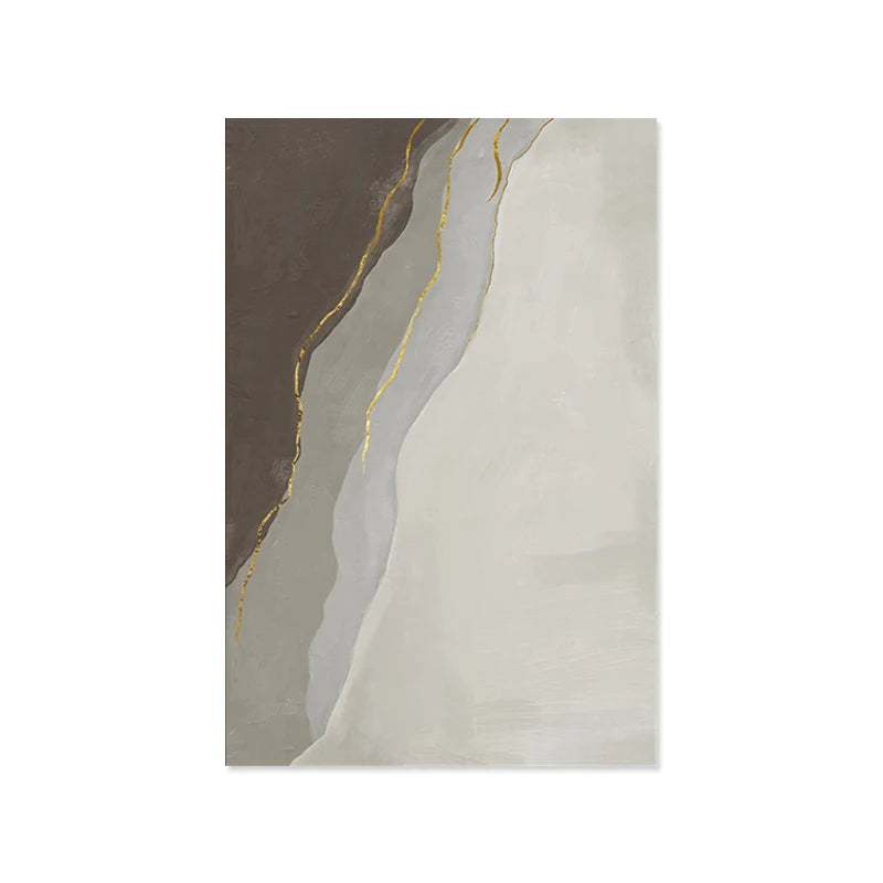 Modern Geomorphic Abstract Wall Art Fine Art Gray Beige Brown Canvas Prints Pictures For Living Room Contemporary Home Interior Decor