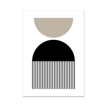 Minimalist Black Beige White Abstract Line Art Fine Art Canvas Prints Pictures For Living Room Dining Room Home Office Interior Decor