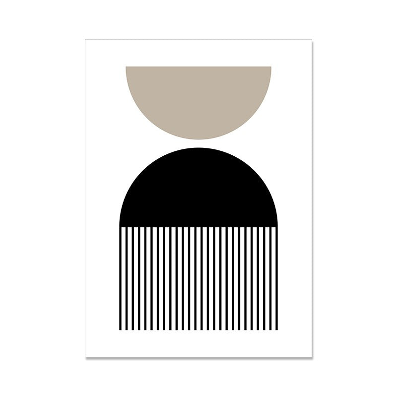 Minimalist Black Beige White Abstract Line Art Fine Art Canvas Prints Pictures For Living Room Dining Room Home Office Interior Decor