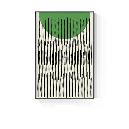 Abstract Green Geometric Line Art Wall Art Fine Art Canvas Prints Pictures For Modern Apartment Living Room Home Office Art Decor