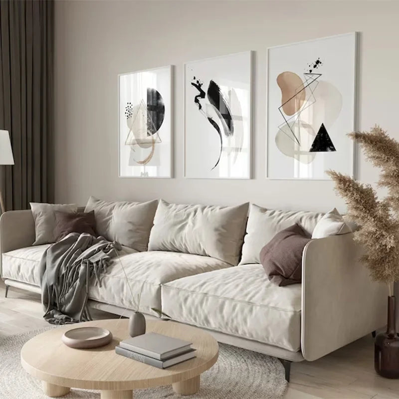 Light Neutral Colors Abstract Wall Art Fine Art Canvas Prints Nordic Minimalist Pictures For Living Room Dining Room Bedroom Art Decor
