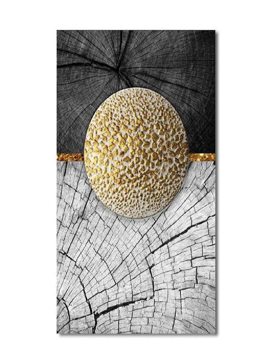 Golden Black Wood Tree Rings Wall Art Fine Art Canvas Prints Modern Abstract Pictures For Urban Loft Luxury Living Room Decor