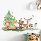 Cute Woodland Animals Wall Stickers For Children's Nursery Room Removable Peel & Stick PVC Wall Decals For Creative DIY Kid's Room Decor