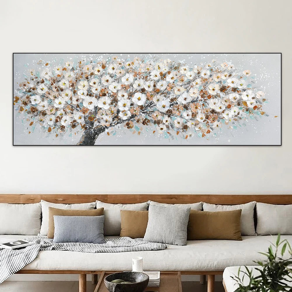 Featured Sale Modern Floral Blooming White Petal Tree Wall Art