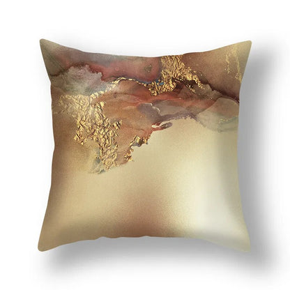 Blue Jade Golden Liquid Marble Print Cushion Cases 45x45cm Luxury Pillow Covers For Sofa Throw Cushions For Modern Living Room Bedroom Home Decor