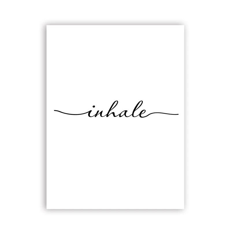 Inhale Exhale Minimalist Inspirational Meditation Poster Wall Art Fine Art Canvas Prints For Yoga Studio Pictures For Modern Home Decor