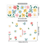 Butterfly Garden Wall Decal – Vivid Color Flowers Wall Stickers for Children's Nursery, Kids’ Room or Living Room Decor