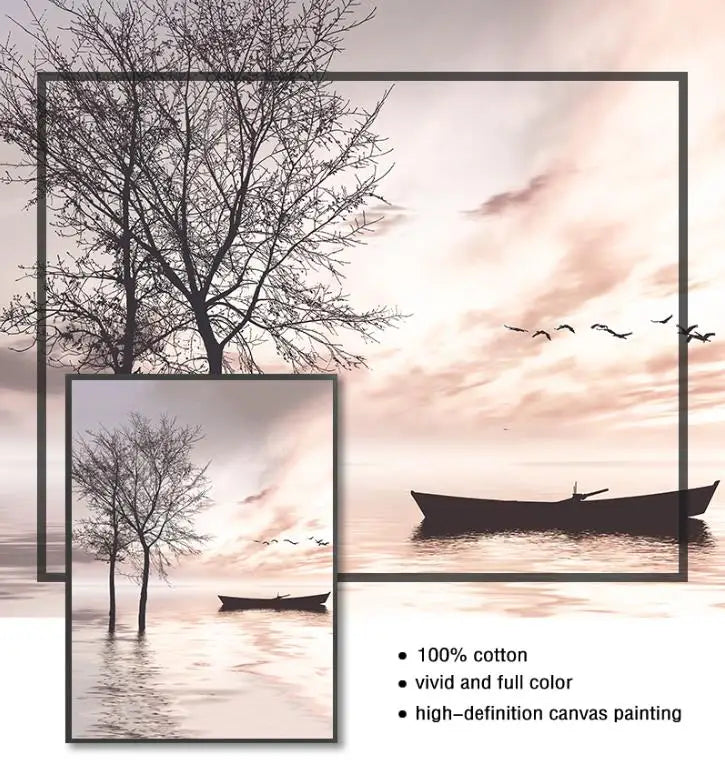 Tranquil Sea Sunset Landscape Wall Art Fine Art Canvas Prints Gallery Wall Art Lake Pier Pictures Of Calm For Living Room Inspirational Home Decor 2025