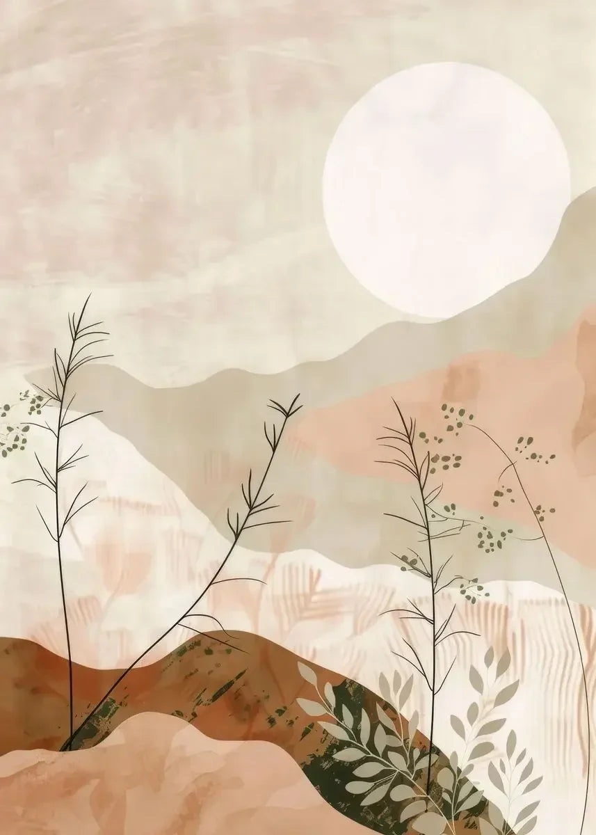 Rustic Abstract Botanical Still Life Floral Wall Art Fine Art Canvas Print For Modern Living Room Dining Room Kitchen Art Decor